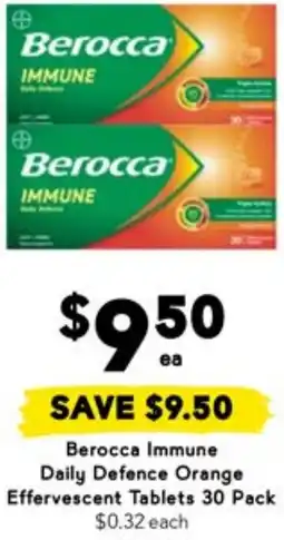 Drakes Berocca Immune Daily Defence Orange Effervescent Tablets offer