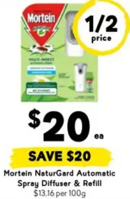 Drakes Mortein NaturGard Automatic Spray Diffuser & Refill offer