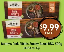 Spudshed Benny's Pork Riblets Smoky Texas BBQ offer