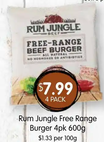 Spudshed Rum Jungle Free Range Burger offer