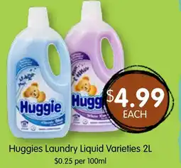 Spudshed Huggies Laundry Liquid Varieties offer