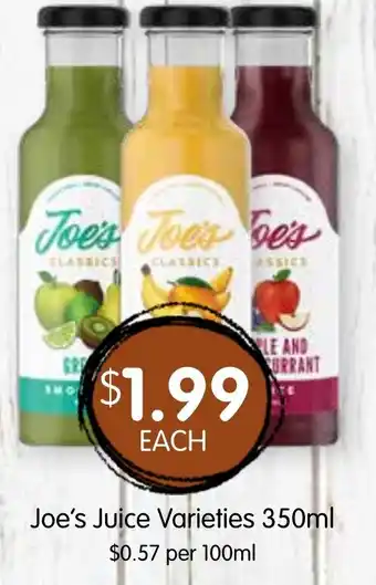 Spudshed Joe's Juice Varieties offer