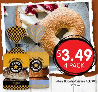 Spudshed Abe's Bagels Varieties offer