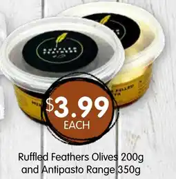 Spudshed Ruffled Feathers Olives and Antipasto Range offer