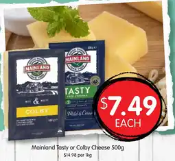 Spudshed Mainland Tasty or Colby Cheese offer