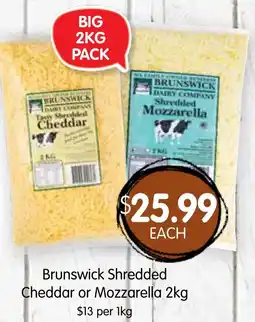 Spudshed Brunswick Shredded Cheddar or Mozzarella offer