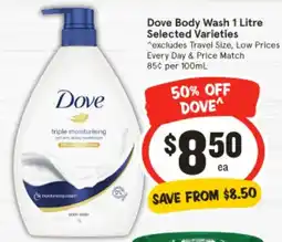 IGA Dove Body Wash offer