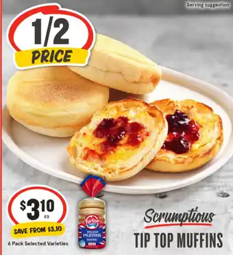 IGA Scrumptious tip top muffins offer