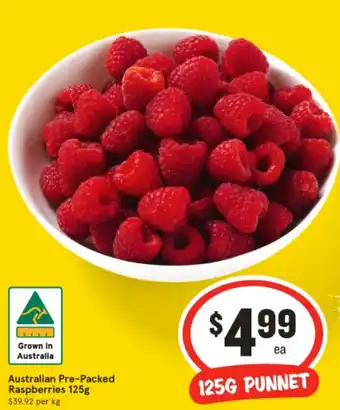 IGA Australian Pre-Packed Raspberries offer