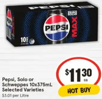 IGA Pepsi, Solo or Schweppes offer