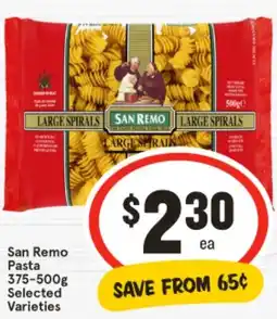 IGA San Remo Pasta offer