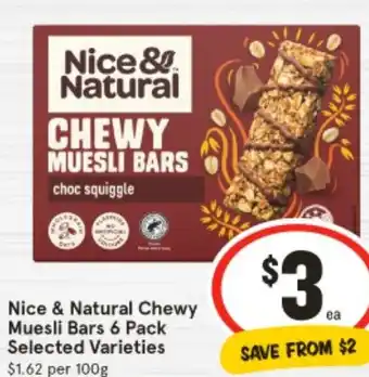 IGA Nice & Natural Chewy Muesli Bars offer