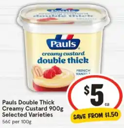 IGA Pauls Double Thick Creamy Custard offer