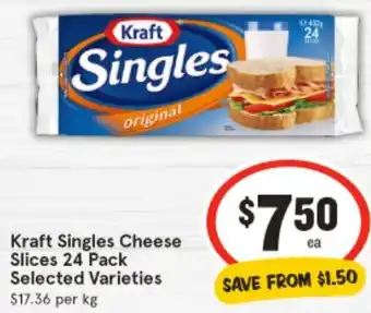 IGA Kraft Singles Cheese Slices offer