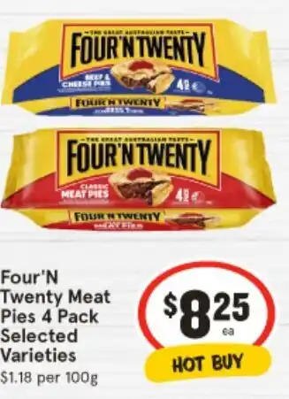 IGA Four'N Twenty Meat Pies offer