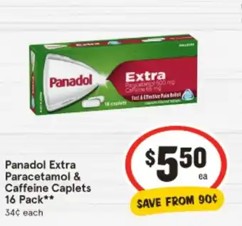 IGA Panadol Extra Paracetamol & Caffeine Caplets offer