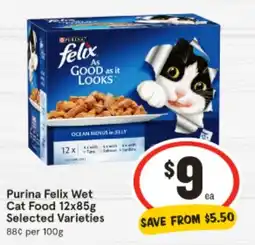 IGA Purina felix wet cat food offer