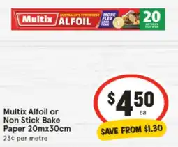 IGA Multix Alfoil or Non Stick Bake Paper offer