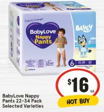 IGA BabyLove Nappy Pants offer