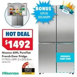 Harvey Norman Hisense 609L PureFlat French-Door Fridge offer