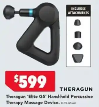 Harvey Norman Theragun 'Elite G5' Hand-held Percussive Therapy Massage Device offer