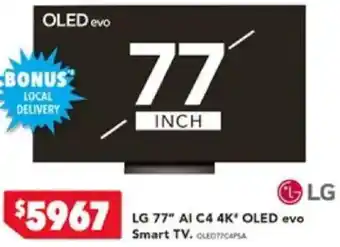 Harvey Norman LG 77" AI C4 4K OLED evo offer