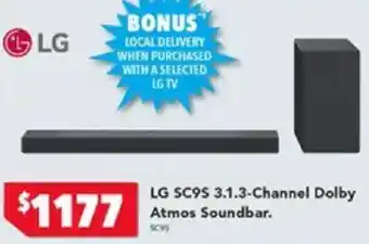 Harvey Norman LG SC9S 3.1.3-Channel Dolby Atmos Soundbar offer