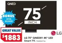 Harvey Norman LG 75 QNED81 4K* LED offer