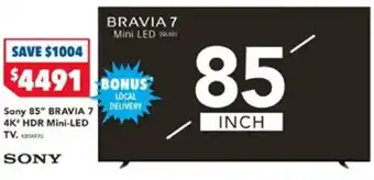 Harvey Norman Sony 85" BRAVIA 7 4K HDR Mini-LED TV offer