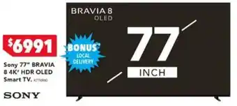 Harvey Norman Sony 77" BRAVIA 8 4K HDR OLED Smart TV offer