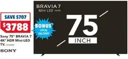 Harvey Norman Sony 75" BRAVIA 7 4K* HDR Mini-LED offer