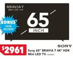 Harvey Norman Sony 65" BRAVIA 7 4K HDR offer