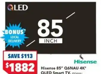 Harvey Norman Hisense 85" Q6NAU 4K QLED Smart TV offer