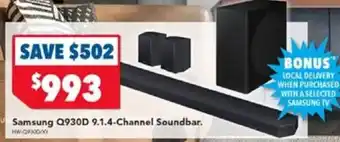 Harvey Norman Samsung Q930D 9.1.4-Channel Soundbar. offer