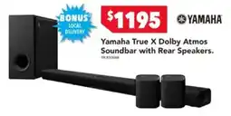 Harvey Norman Yamaha True X Dolby Atmos Soundbar with Rear Speakers. offer