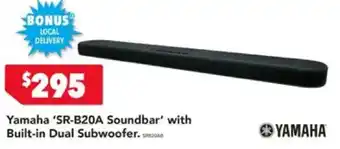 Harvey Norman Yamaha 'SR-B20A Soundbar' with Built-in Dual Subwoofer offer