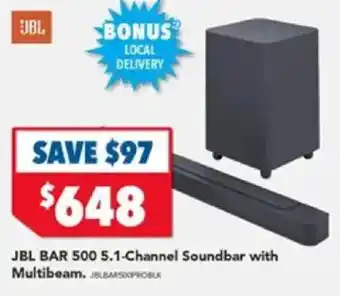 Harvey Norman JBL BAR 500 5.1-Channel Soundbar with Multibeam offer