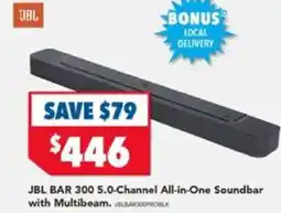 Harvey Norman JBL BAR 300 5.0-Channel All-in-One Soundbar with Multibeam offer