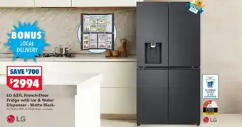 Harvey Norman LG 637L French-Door Fridge with Ice & Water Dispenser - Matte Black offer