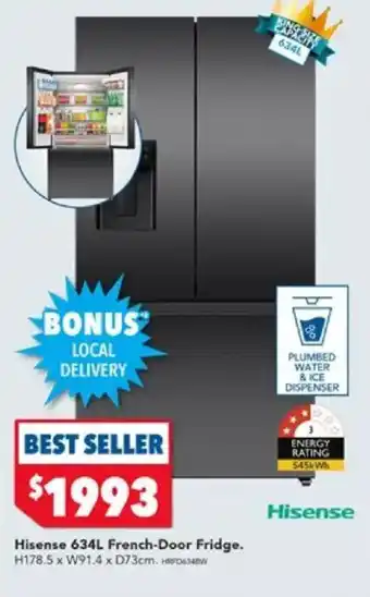 Harvey Norman Hisense 634L French-Door Fridge offer