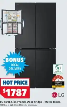 Harvey Norman LG 530L Slim French-Door Fridge - Matte Black offer