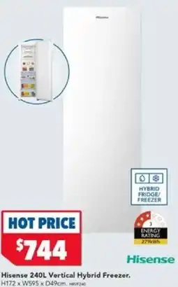 Harvey Norman Hisense 240L Vertical Hybrid Freezer. offer