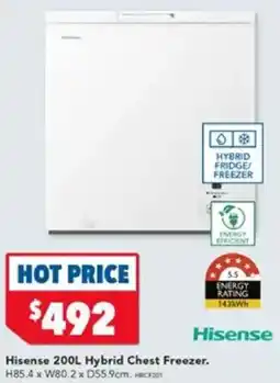 Harvey Norman Hisense 200L Hybrid Chest Freezer offer