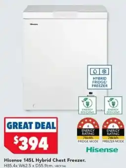 Harvey Norman Hisense 145L Hybrid Chest Freezer offer