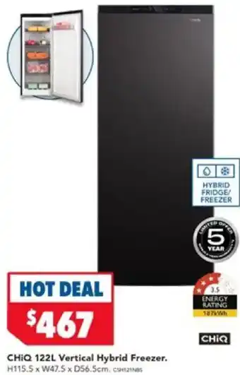 Harvey Norman CHIQ 122L Vertical Hybrid Freezer offer