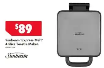 Harvey Norman Sunbeam 'Express Melt' 4-Slice Toastie Maker. offer