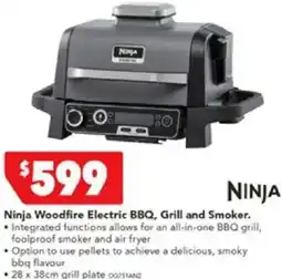 Harvey Norman Ninja Woodfire Electric BBQ, Grill and Smoker. offer