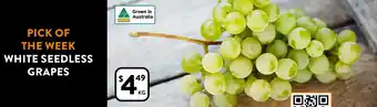 Foodworks White seedless grapes offer