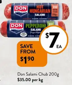 Foodworks Don Salami Chub offer