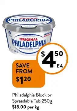 Foodworks Philadelphia Block or Spreadable Tub offer